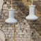 White Opaline Glass Pendants attributed to Holmegaard, Danemark, 1970s, Set of 2 4