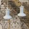 White Opaline Glass Pendants attributed to Holmegaard, Danemark, 1970s, Set of 2 1