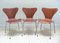 Sillas de comedor serie 7 de Arne Jacobsen modelo 3107 para Fritz Hansen, 1964. Juego de 3, Imagen 11