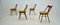 Vintage Walnut and Yellow Fabric Chairs attributed to Mier, Czech, 1960s, Set of 4, Image 8