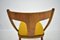 Vintage Walnut and Yellow Fabric Chairs attributed to Mier, Czech, 1960s, Set of 4, Image 12