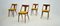 Vintage Walnut and Yellow Fabric Chairs attributed to Mier, Czech, 1960s, Set of 4 3