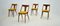 Vintage Walnut and Yellow Fabric Chairs attributed to Mier, Czech, 1960s, Set of 4, Image 3