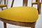 Vintage Walnut and Yellow Fabric Chairs attributed to Mier, Czech, 1960s, Set of 4 5