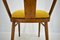Vintage Walnut and Yellow Fabric Chairs attributed to Mier, Czech, 1960s, Set of 4 13