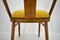 Vintage Walnut and Yellow Fabric Chairs attributed to Mier, Czech, 1960s, Set of 4, Image 13