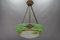 French Art Deco Green Glass Pendant Light by Muller Frères Luneville, 1920s 16