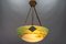 French Art Deco Green Glass Pendant Light by Muller Frères Luneville, 1920s, Image 17