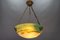 French Art Deco Green Glass Pendant Light by Muller Frères Luneville, 1920s, Image 14