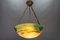 Lámpara colgante francesa Art Déco de vidrio verde de Muller Frères Luneville, años 20, Imagen 14