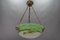 Lampada a sospensione Art Déco in vetro verde di Muller Frères Luneville, Francia, anni '20, Immagine 13