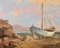 Léon Zeytline, Cote d'Azur Seascape with White Boat, Early 20th Century, Oil Painting, Framed 2