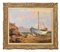 Léon Zeytline, Cote d'Azur Seascape with White Boat, Early 20th Century, Oil Painting, Framed 1