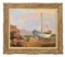 Léon Zeytline, Cote d'Azur Seascape with White Boat, Early 20th Century, Oil Painting, Framed, Image 1