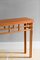 Bamboo Console with Leather Details and Wooden Top from McGuire, 1970 4