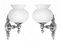 Empire Revival Wall Sconces in Opaline and Chrome, France, 1970, Set of 2 1