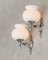 Empire Revival Wall Sconces in Opaline and Chrome, France, 1970, Set of 2 7