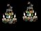 Large Murano Glass Flower Tole Sconces, 1960s, Set of 2 4