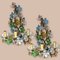 Large Murano Glass Flower Tole Sconces, 1960s, Set of 2 13