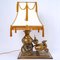 Brass Table Lamp in Silk Gold Thread from Shiva 8