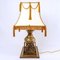 Brass Table Lamp in Silk Gold Thread from Shiva 1