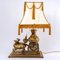 Brass Table Lamp in Silk Gold Thread from Shiva 3