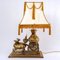 Lámpara de mesa de latón de hilo de seda dorado de Shiva, Imagen 3
