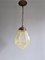 Art Decor Hanging Lamp in Pale Green Crackled Glass, 1930s 3