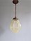 Art Decor Hanging Lamp in Pale Green Crackled Glass, 1930s 1