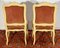 Louis XV Stühle in Cremeweiß mit Crackle Effekt, Dunkelrosa Samt, 1950er, 2er Set 4