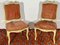 Louis XV Chairs in Off-White with Crackle Effect, Dark Pink Velvet, 1950s, Set of 2 1