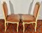 Louis XV Stühle in Cremeweiß mit Crackle Effekt, Dunkelrosa Samt, 1950er, 2er Set 3