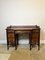 Victorian Walnut Freestanding Kneehole Desk with Leather Top, 1880s 4