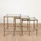 Tables in Brass, Bamboo and Glass from Maison Baguès, 1970s, Set of 3 6