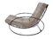 Mid-Century Modern Chrome Steel Tube Rocking Chair with Croco-Style Upholstery 4