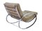 Mid-Century Modern Chrome Steel Tube Rocking Chair with Croco-Style Upholstery, Image 3