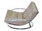 Mid-Century Modern Chrome Steel Tube Rocking Chair with Croco-Style Upholstery, Image 5