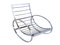 Mid-Century Modern Chrome Steel Tube Rocking Chair with Croco-Style Upholstery 6