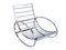 Mid-Century Modern Chrome Steel Tube Rocking Chair with Croco-Style Upholstery, Image 6