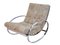 Rocking Chairs Mid-Century en Tube d'Acier Chrome avec Tapisserie Croco-Style 1