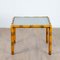 Bamboo Wooden Auxiliary Table in Cannage and Square Glass, 1970s, Image 6