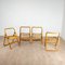 4 Folding Bamboo, Rattan and Brass Chairs, Italy, 1970s, Set of 4 2