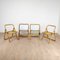 4 Folding Bamboo, Rattan and Brass Chairs, Italy, 1970s, Set of 4 1