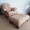 20th Century Large Victorian Club Armchair and Ottoman, Set of 2, Image 3