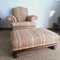20th Century Large Victorian Club Armchair and Ottoman, Set of 2, Image 5