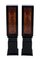 French Art Deco Columns in Walnut and Black Lacquer, 1930s, Set of 2, Image 1