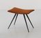 Italian Stool in Cognac Suede Leather, 1950s 3