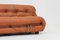 Soriana 4 Seater Sofa in Cognac Leather by Afra & Tobia Scarpa for Cassina, 1970s 4