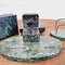 Art Deco Desk Set in Green Marble, Italy, 1930s, Set of 6 15