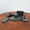 Art Deco Desk Set in Green Marble, Italy, 1930s, Set of 6, Image 4